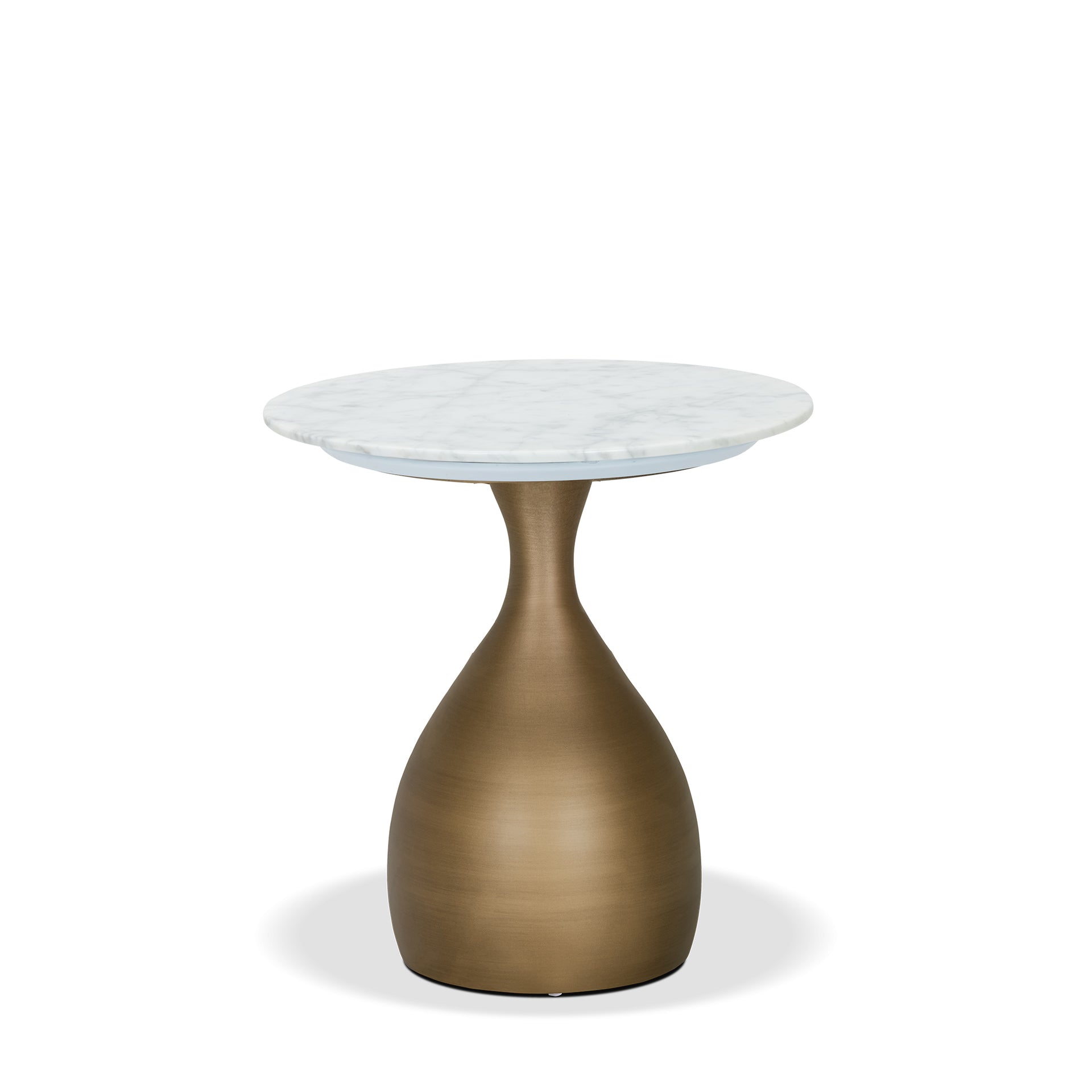 LEROYE WHITE MARBLE TALL END TABLE