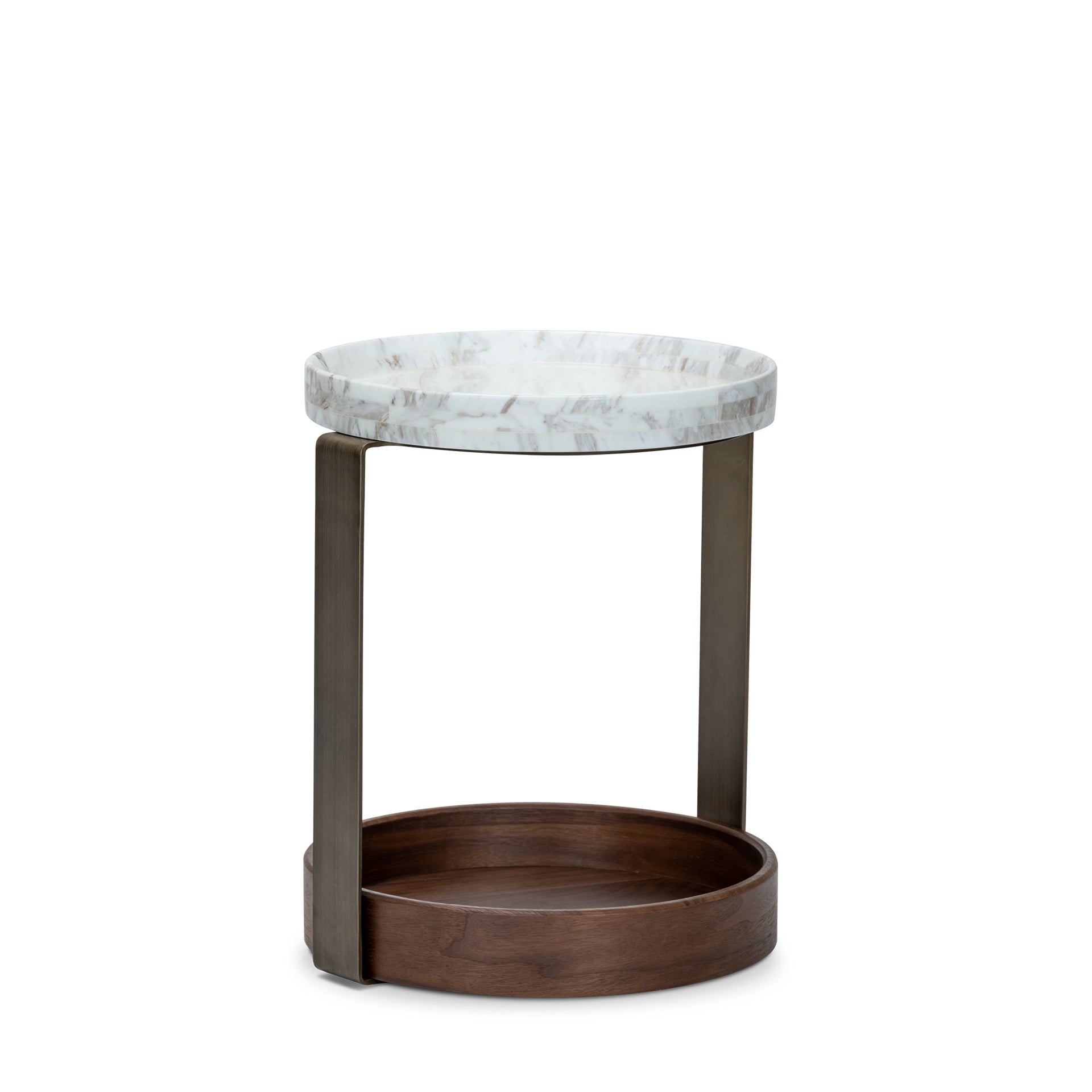 ELORA WHITE MARBLE END TABLE