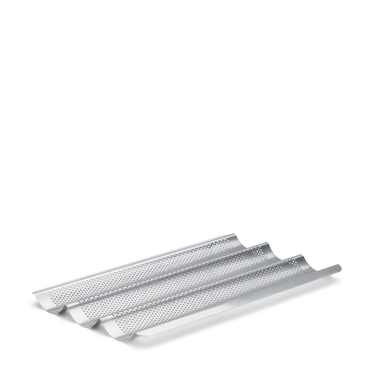 BAKING TRAY FOR 3 BAGUETTES PERFORATED STAINLESS STEEL