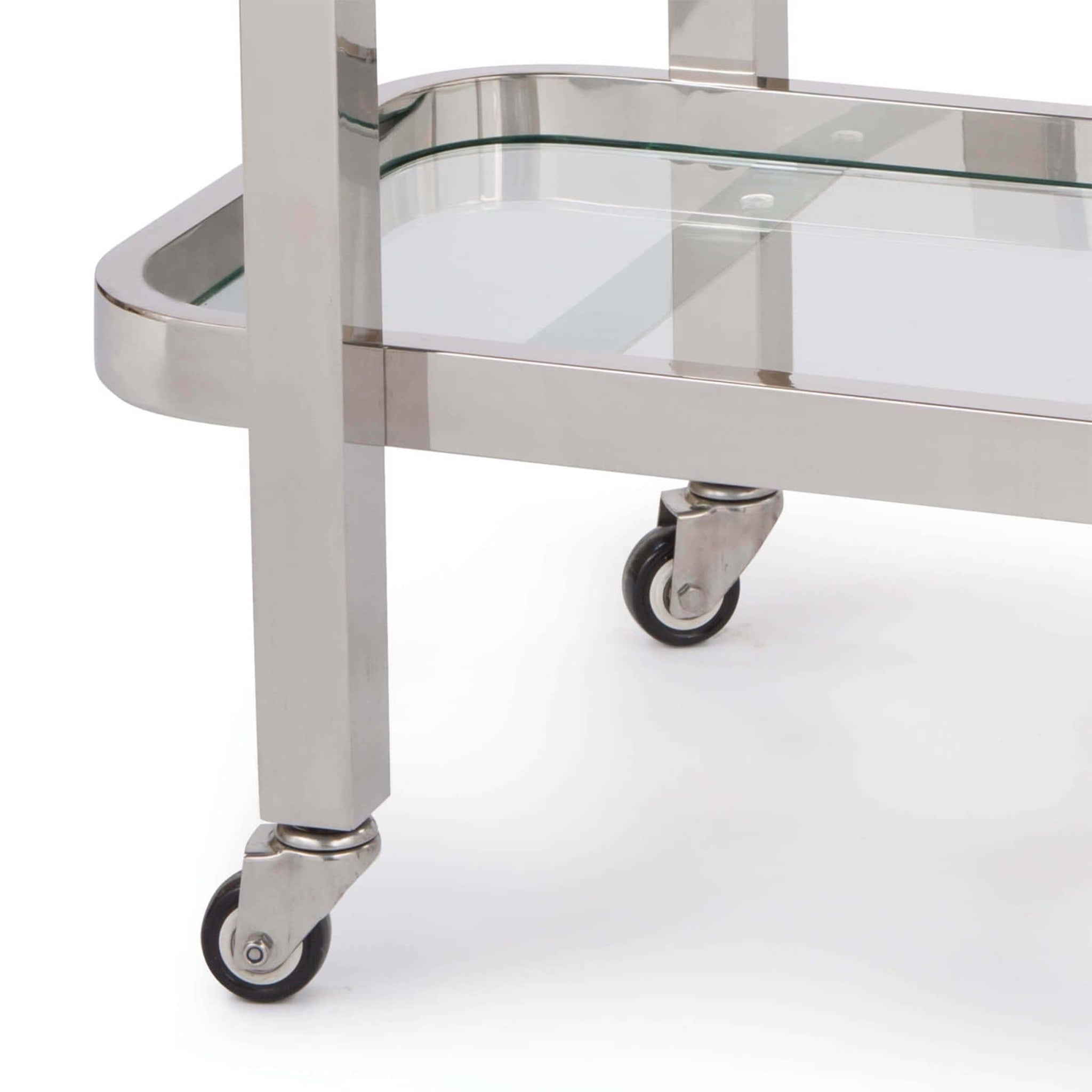 CARTER BAR CART SMALL POLISHED STAINLESS STEEL
