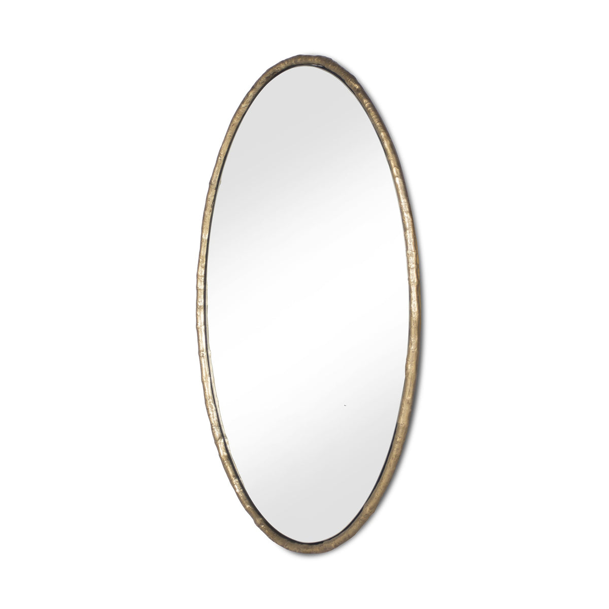 CAYMAN BRUSHED BRASS OVAL MIRROR