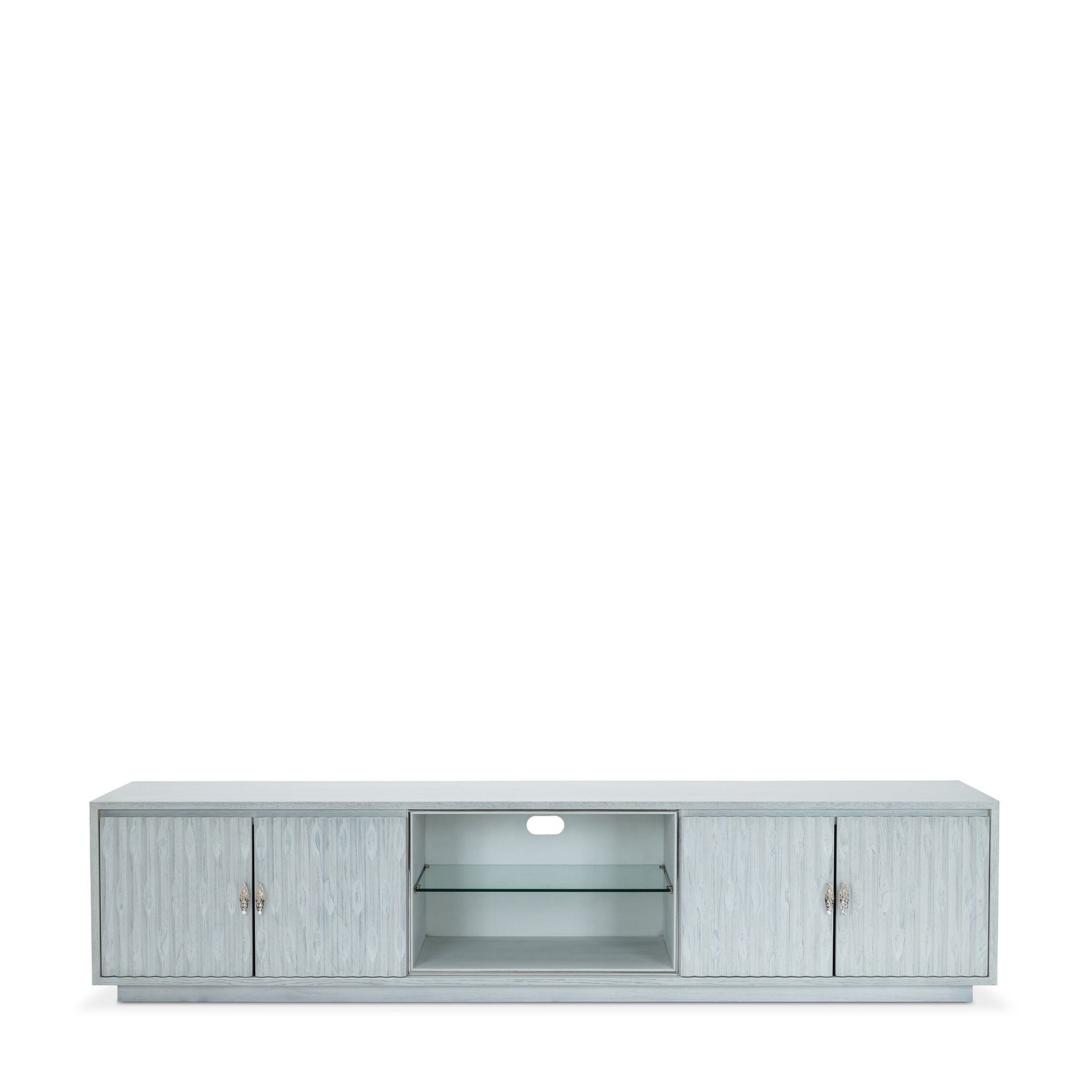 INSCULPT SILVER WHITE  TV MEDIA CABINET