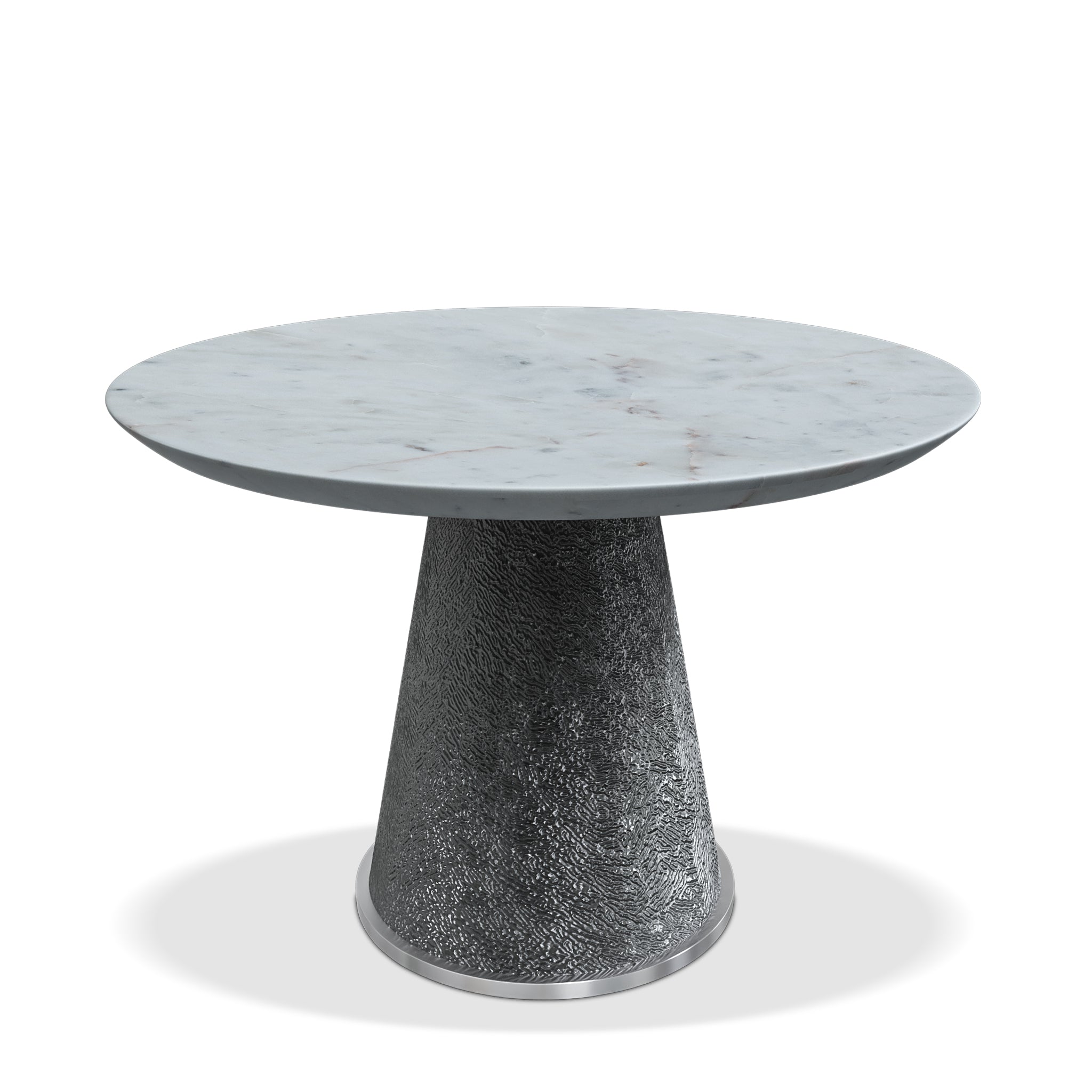 ANDAMAN MEDIO ANTIQUE SILVER ROUND DINING TABLE