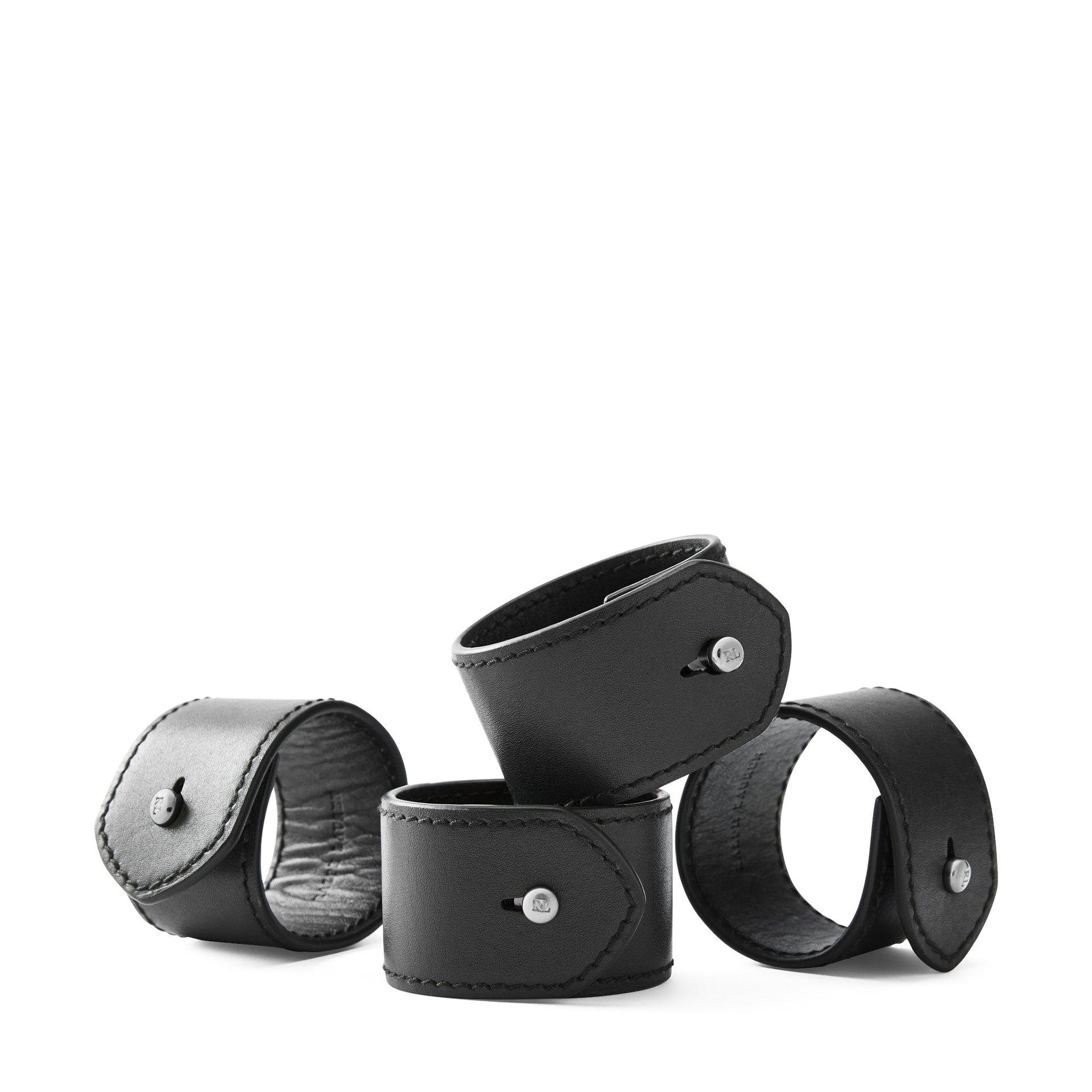 WYATT SET OF 4 NAPKIN RINGS BLACK