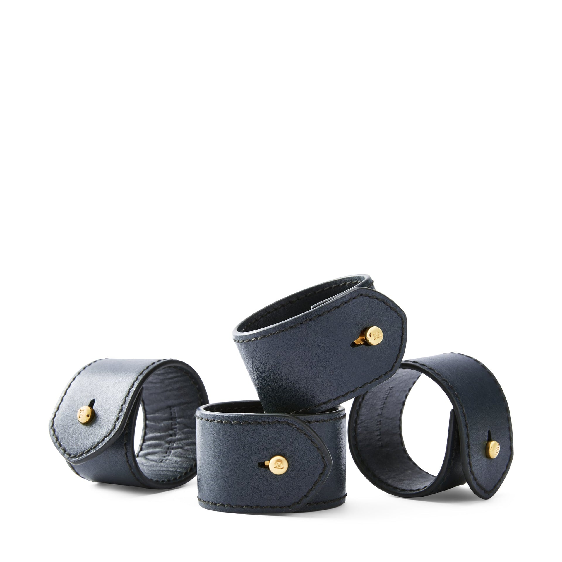 WYATT SET OF 4 NAPKIN RINGS NAVY