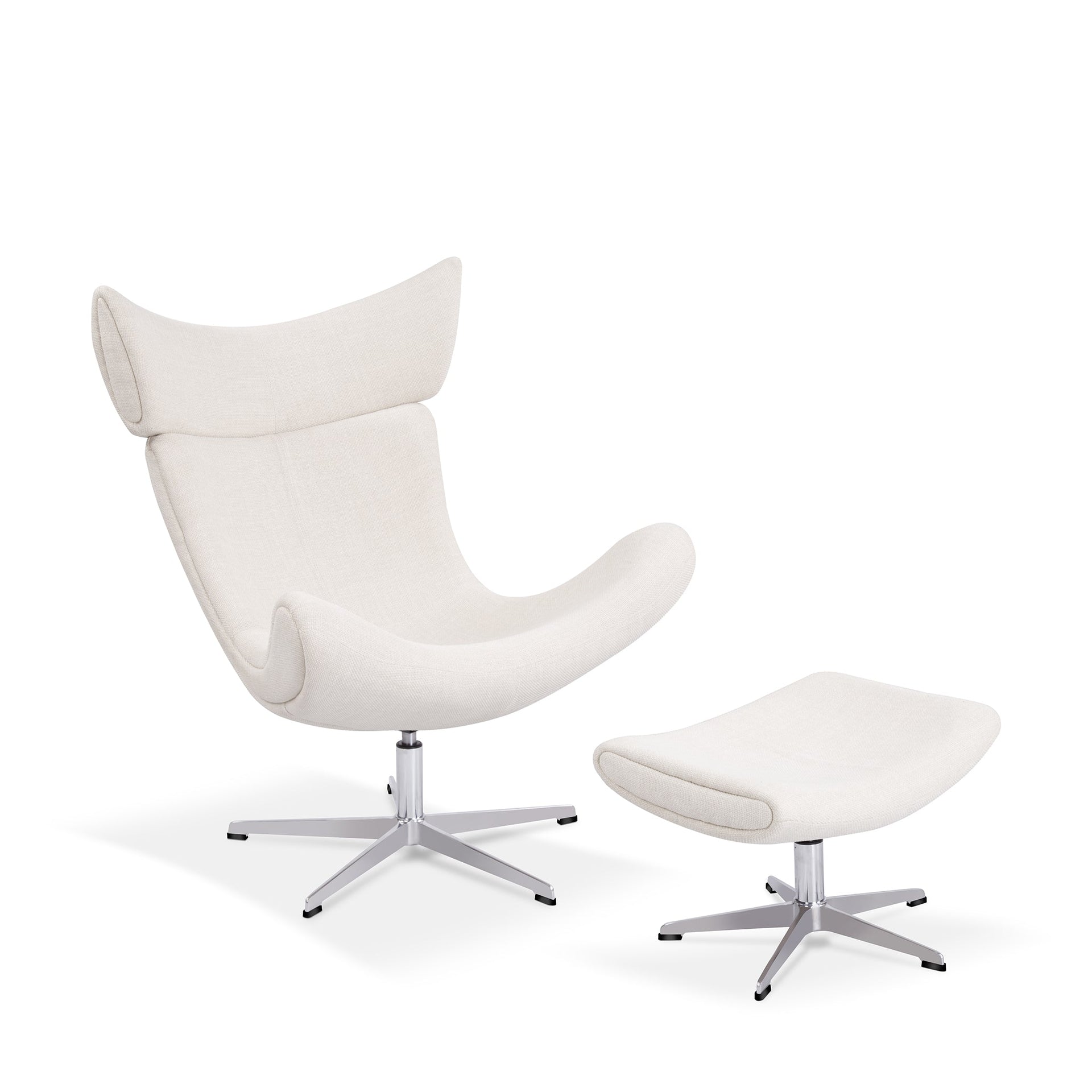 XAVIER BEIGE SWIVEL CHAIR & OTTOMAN