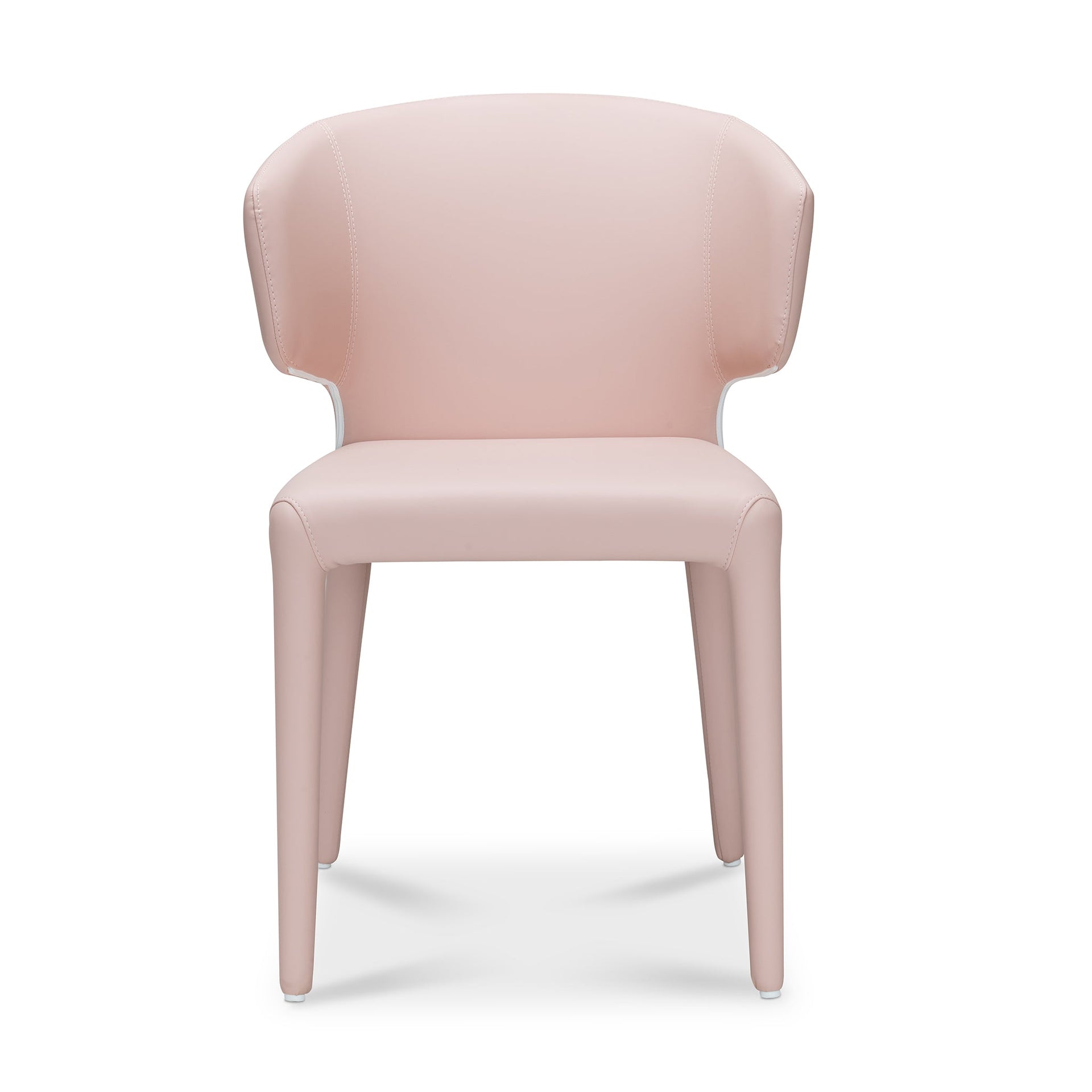 BULL PINK LEATHER DINING CHAIR