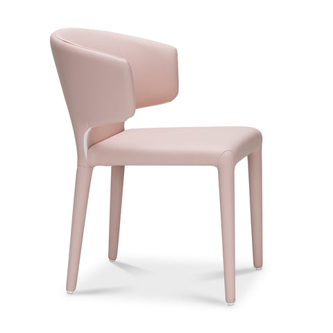 BULL PINK LEATHER DINING CHAIR