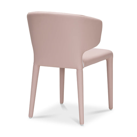 BULL PINK LEATHER DINING CHAIR