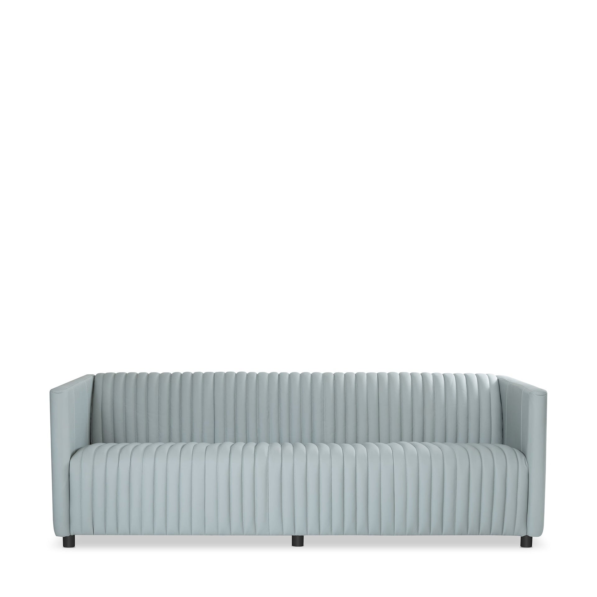 GISELLE GREY LEATHER 2-SEATER SOFA