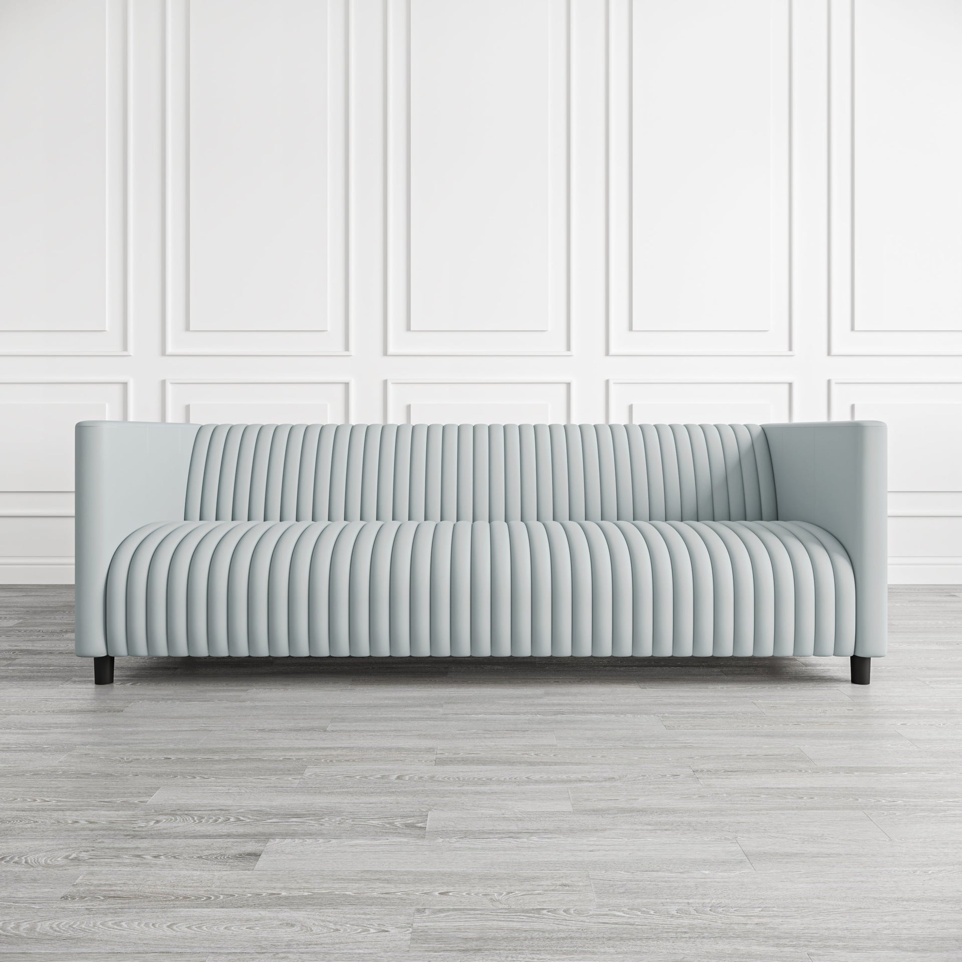 GISELLE GREY LEATHER 2-SEATER SOFA