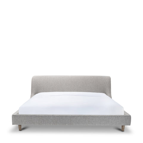 BLAIRE GREY BOUCLE UK SUPER KING SIZE BED WITH BED SLATS