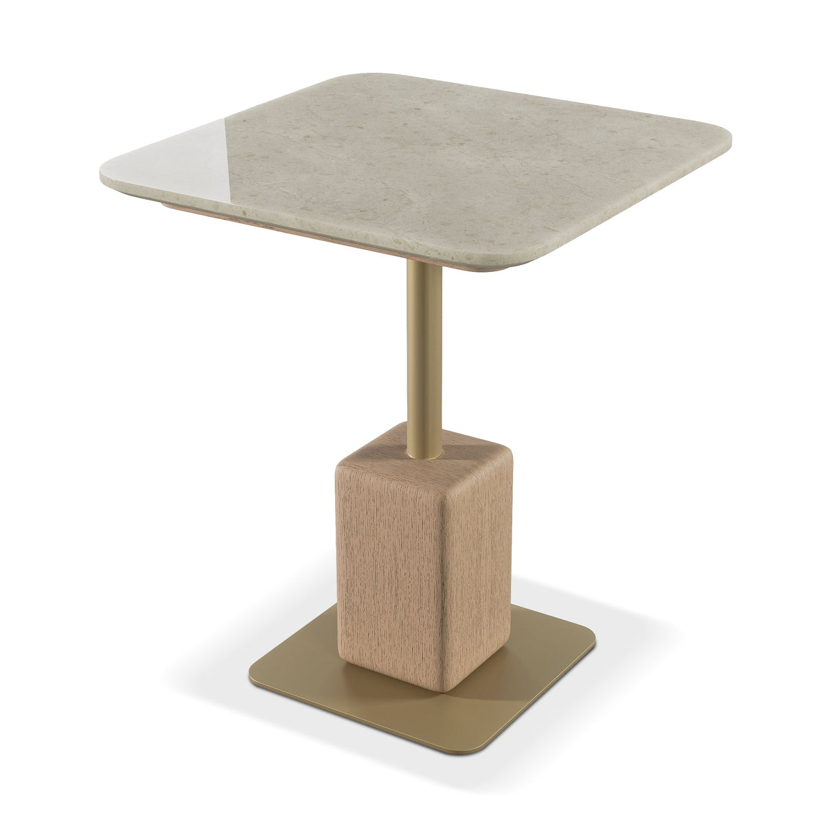 GEM  IVORY STONE TOP END TABLE