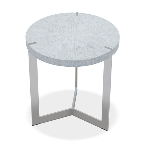 RINALDI SILVER WHITE SIDE TABLE