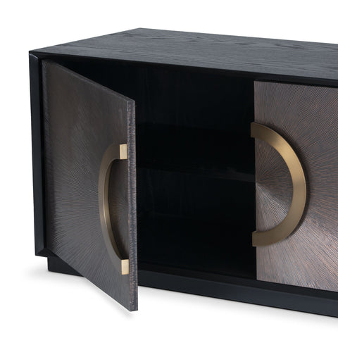 CASE OF THE TV UNIT WITH COPPER DOORS