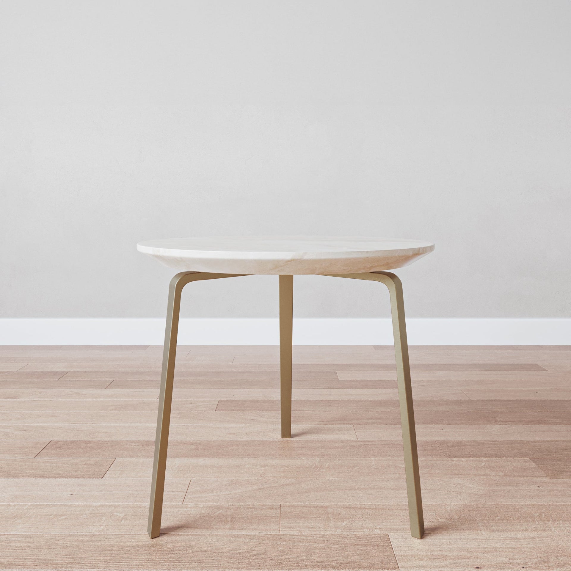 YULO ROUND BEIGE MARBLE END TABLE