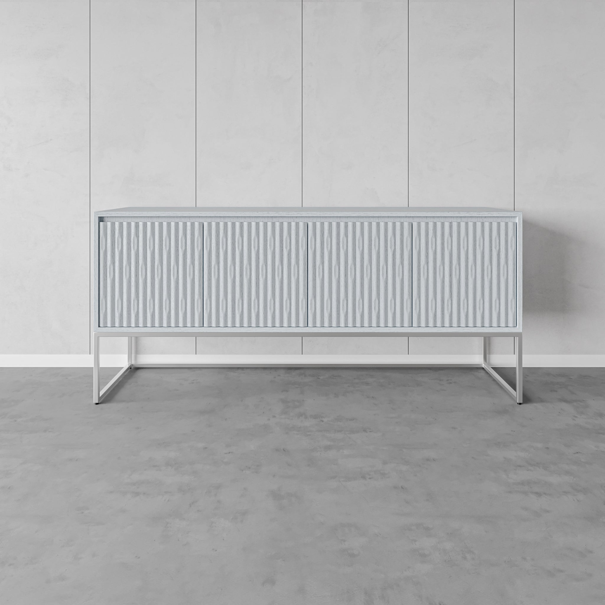 INSCULPT SILVER WHITE SIDEBOARD