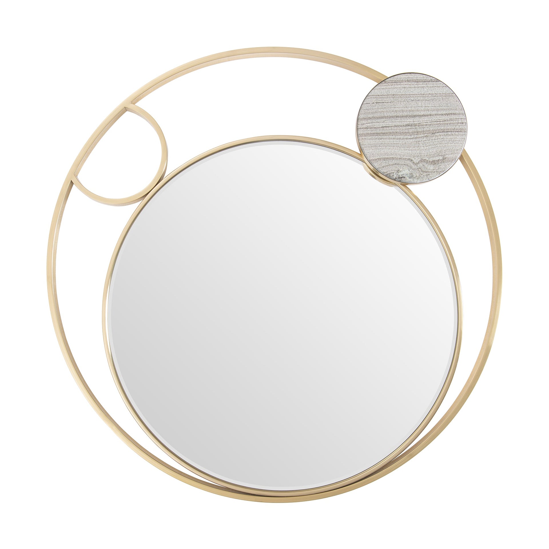 SUNBURST BRASS ROUND MIRROR