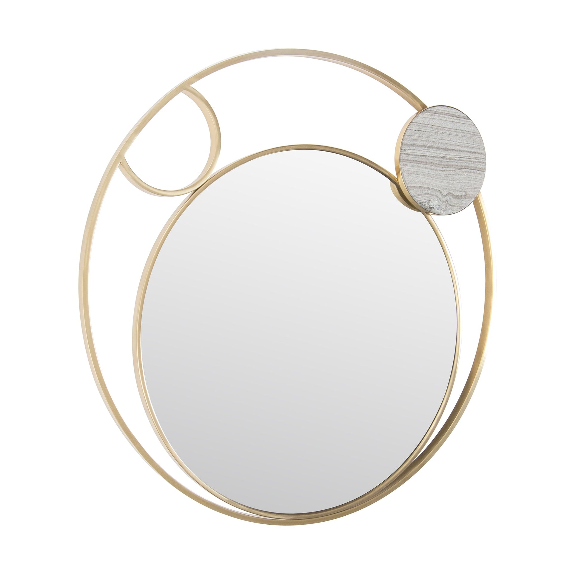 SUNBURST BRASS ROUND MIRROR