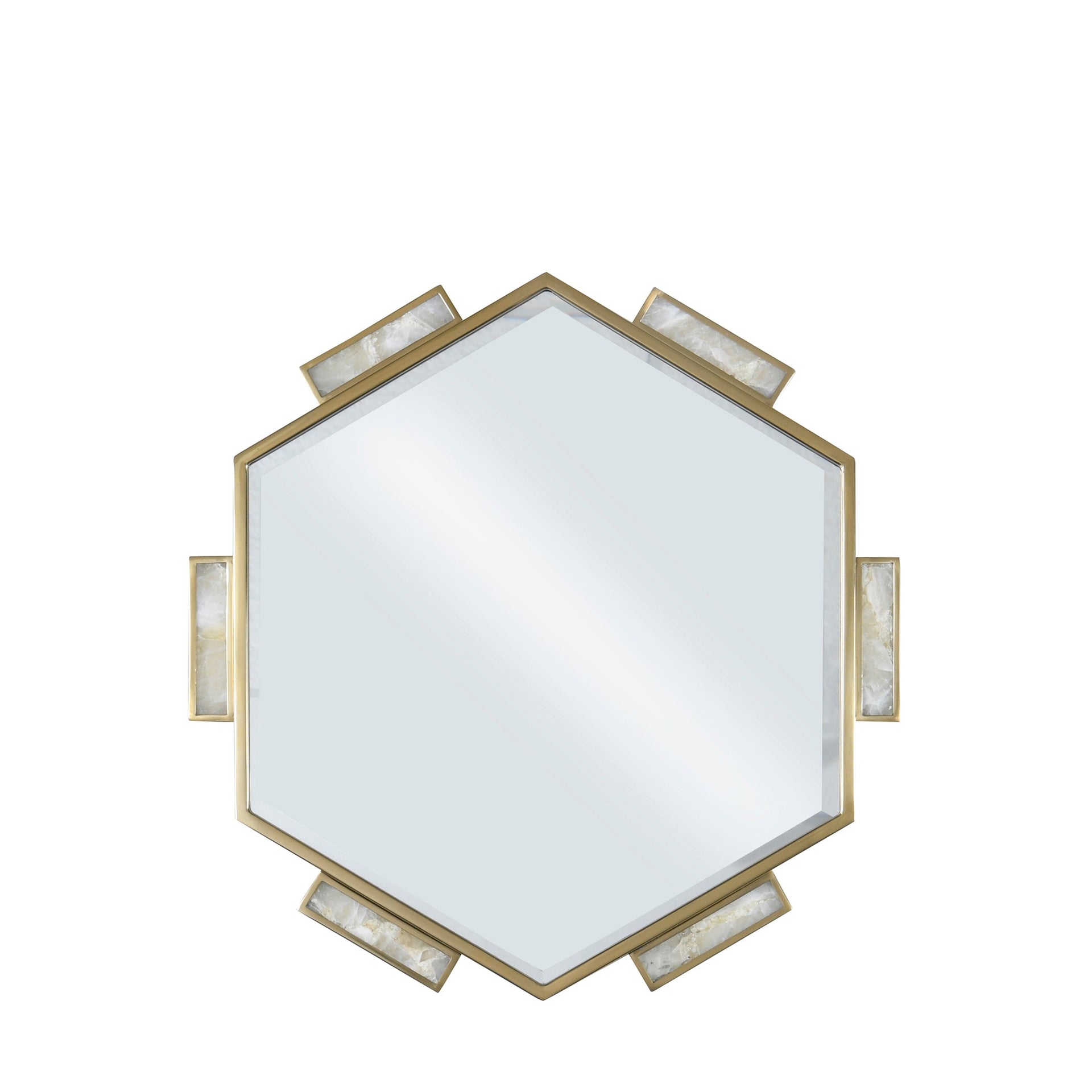 HEXA GOLD PETITE MIRROR WHITE MARBLE