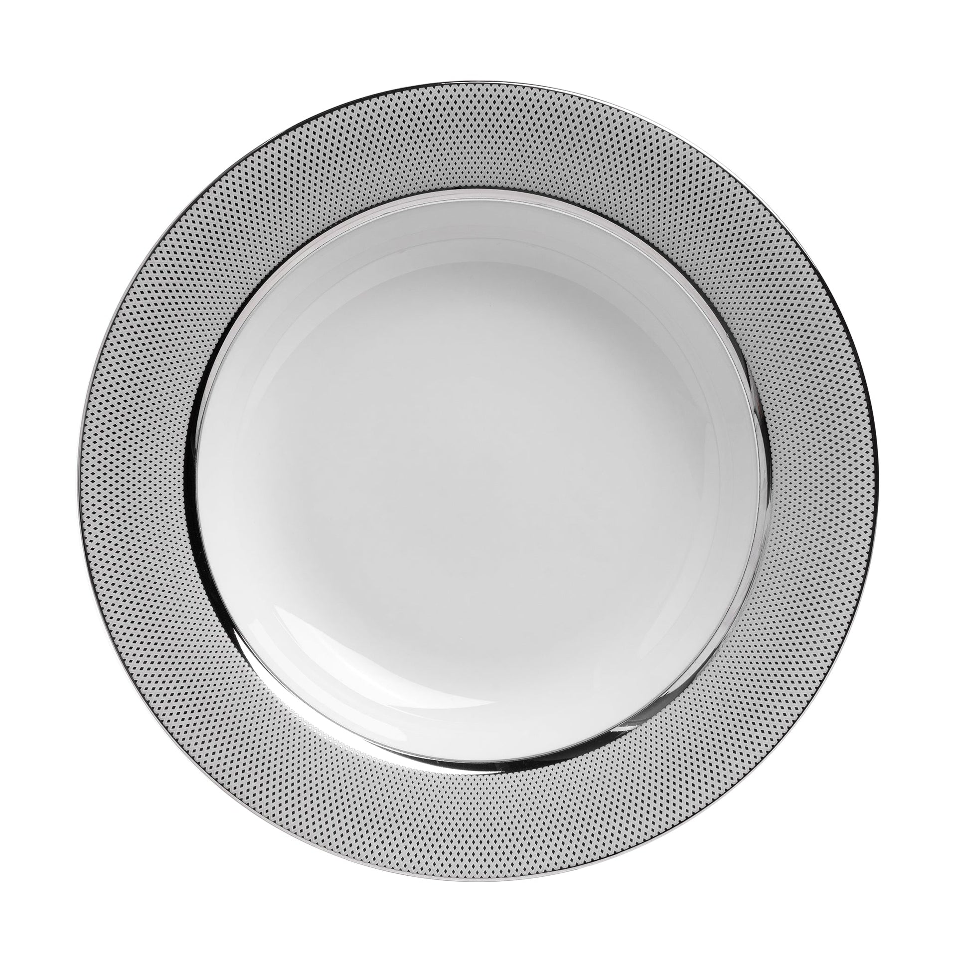 PLATINUM DIAMOND 23CM RIM SOUP PLATE