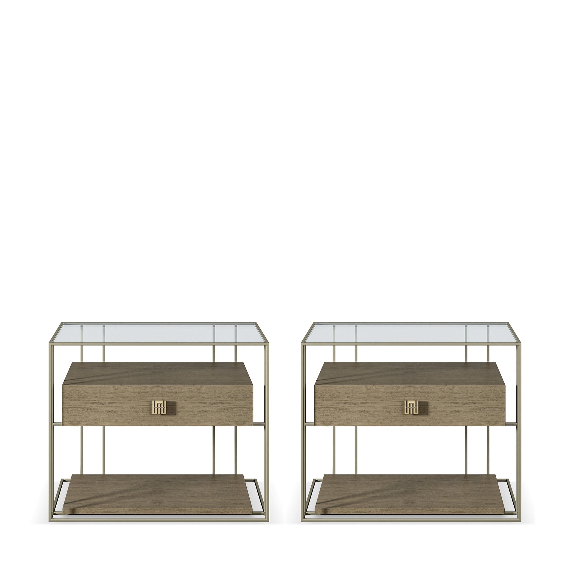 BOLERO GLASSTOP NIGHTSTAND SET