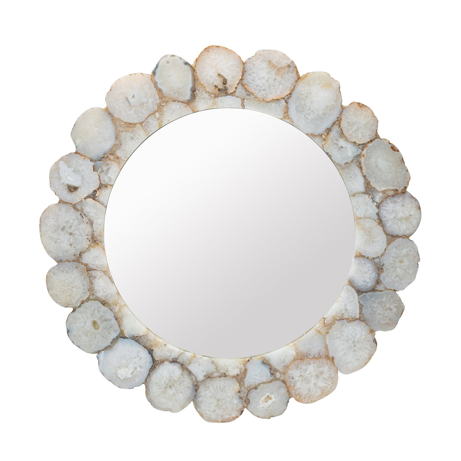 WHITE AGATE MIRROR FRAME