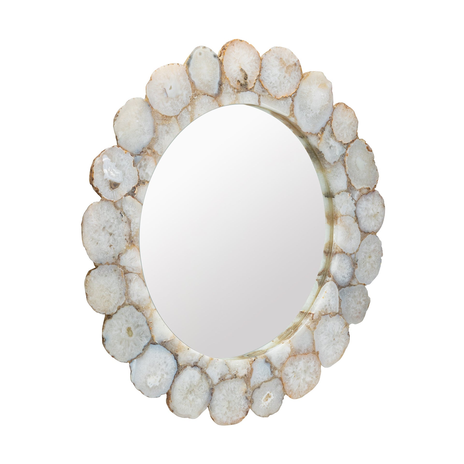 WHITE AGATE MIRROR FRAME